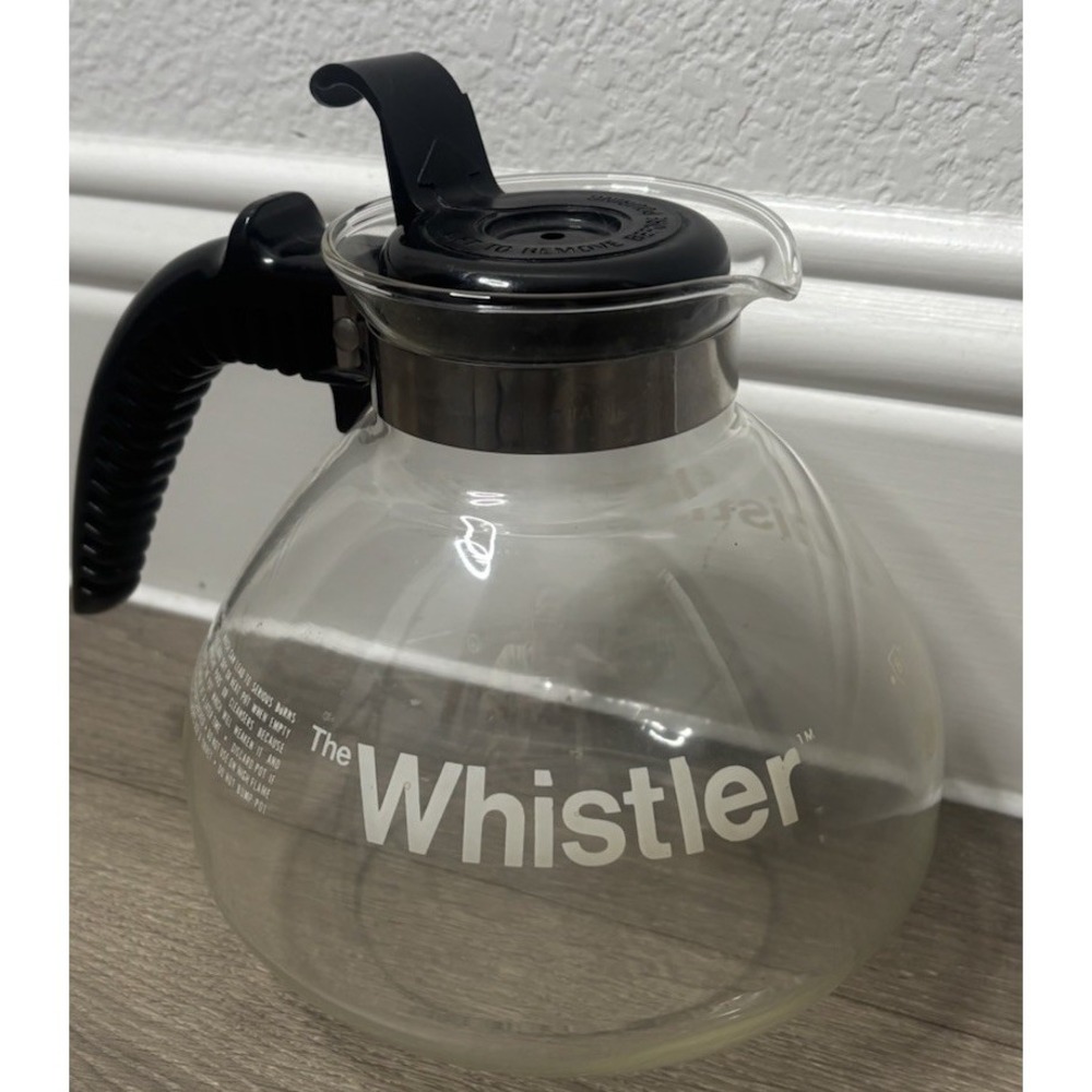 Vintage Gemco The Whistler Glass Tea Kettle 8 Cup Stovetop Coffee Pot USA